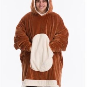 Cozy Brown Hooded Blanket